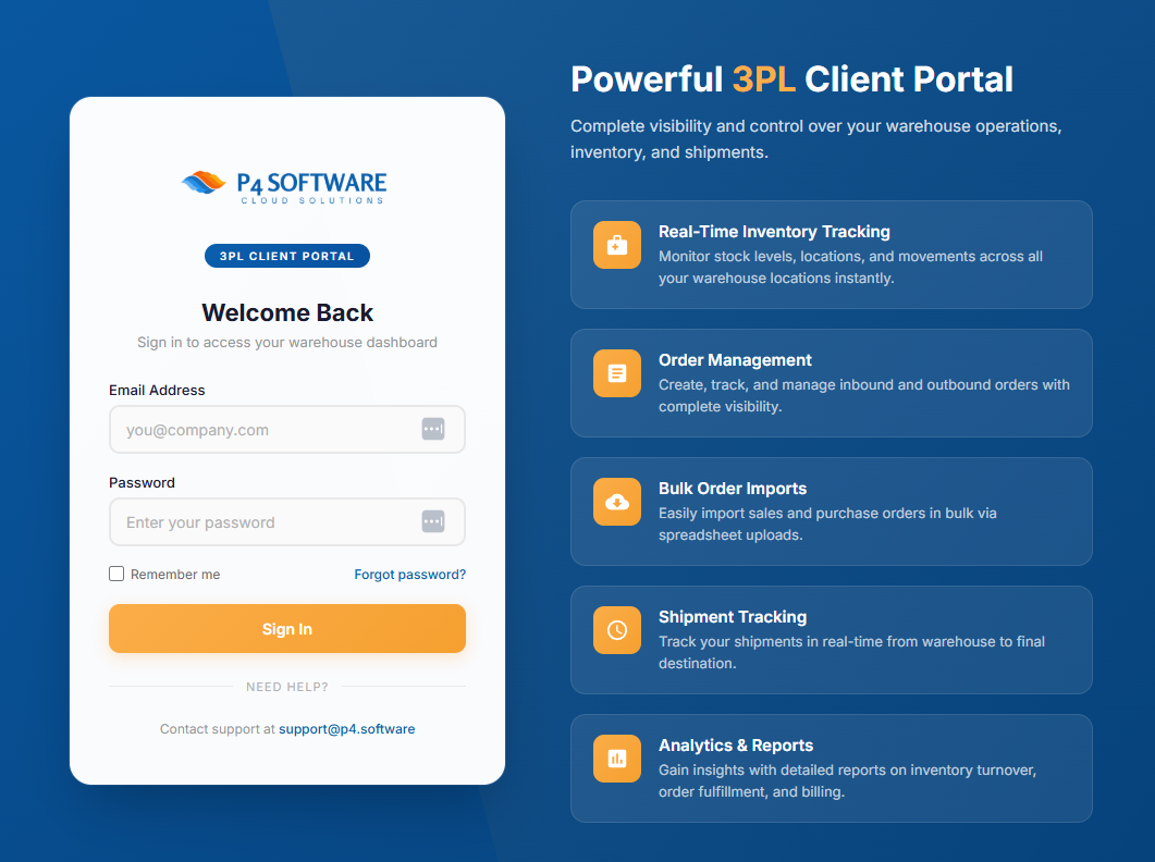 LogisticaHQ 3PL Client Portal - Real-time inventory visibility for your customers