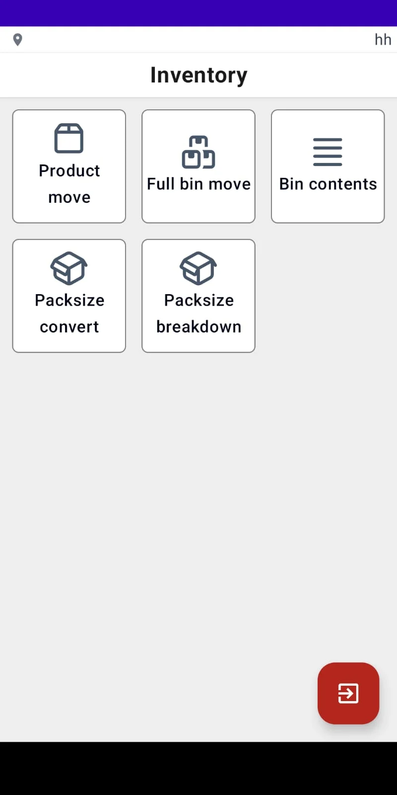 LogisticaHQ WMS Inventory Management — Product move, full bin move, bin contents, packsize convert, packsize breakdown