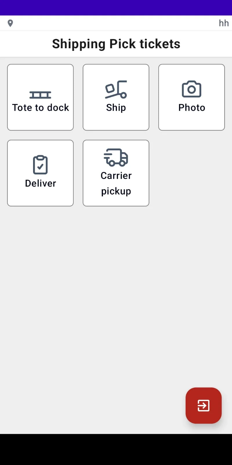 LogisticaHQ WMS Shipping Pick Tickets — Tote to dock, ship, photo, deliver, carrier pickup